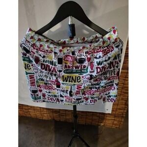 Skort Obsession Wine Diva Print‎ Skort Women's Large Novelty Party Outfit